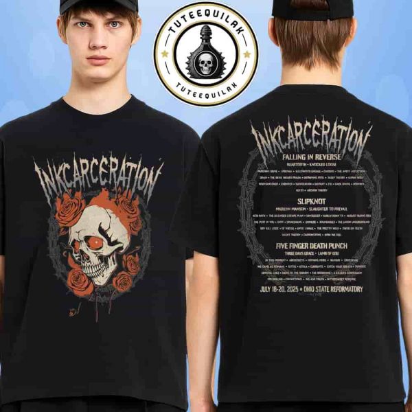 Inkcarceration Music And Tatto Festival 2025 Ohio State Reformatory Merch Deathbed Two Sided T-Shirt