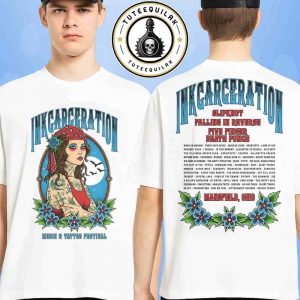 Inkcarceration Music And Tatto Festival 2025 Ohio State Reformatory Merch Tats And Bats Two Sided T-Shirt