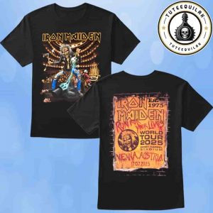 Iron Maiden Viena 2025 Run For Your Lives World Tour Venue Tee In Austria On July 17 2025 At Ernst Happel Stadium Eddie Opera Two Sided T-Shirt