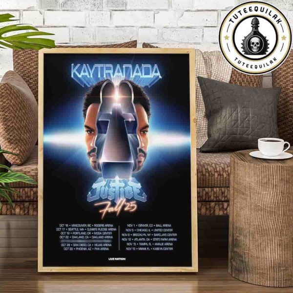 Kaytranada Justice Fall ’25 North America Tour Dated List 2025 Home Decor Poster Canvas