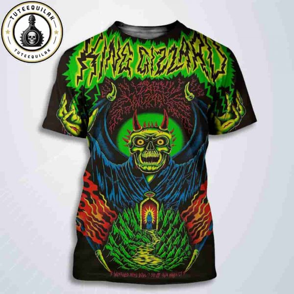 King Gizzard And The Lizard Wizard Concert Poster In New Haven CT On July 30 2025 At Westville Music Bowl All Over Print T-Shirt