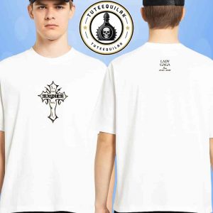 Lady Gaga The Mayhem Ball Tour 2025-2026 Exclusive Tee Cross Logo White Edition Official Concert Merchandise Two Sided Unisex T-Shirt