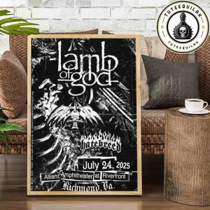 Lamb of God X Hatebreed Richmond 2025 Concert Poster At Allianz Amphitheater at Riverfront On July 24 2025 Home Decor Poster Canvas