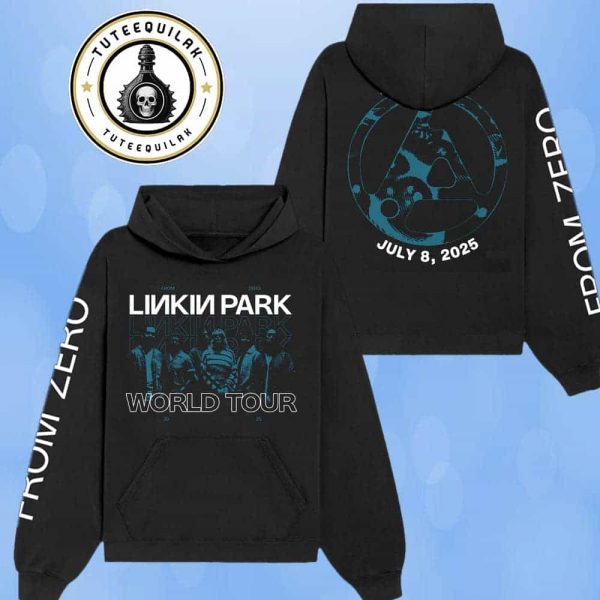 Linkin Park From Zero World Tour 2025 Venue Hoodie In Frankfurt Germany On July 7 At Deutsche Bank Park Merchandise Two Sided Unisex T-Shirt