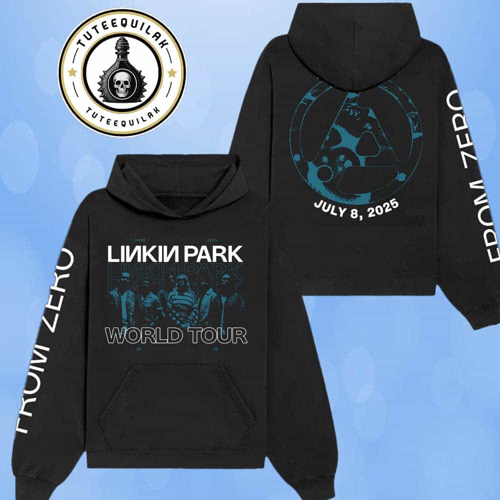 Linkin Park From Zero World Tour 2025 Venue Hoodie In Frankfurt Germany On July 7 At Deutsche Bank Park Merchandise Two Sided Unisex T-Shirt Linkin Park From Zero World Tour 2025 Venue Hoodie In Frankfurt Germany On July 7 At Deutsche Bank Park Merchandise Two Sided Unisex T-Shirt