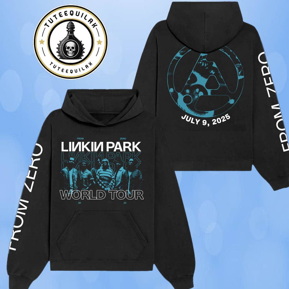 Linkin Park From Zero World Tour 2025 Venue Hoodie In Frankfurt Germany On July 9 At Deutsche Bank Park Merchandise Two Sided Unisex T-Shirt Linkin Park From Zero World Tour 2025 Venue Hoodie In Frankfurt Germany On July 9 At Deutsche Bank Park Merchandise Two Sided Unisex T-Shirt