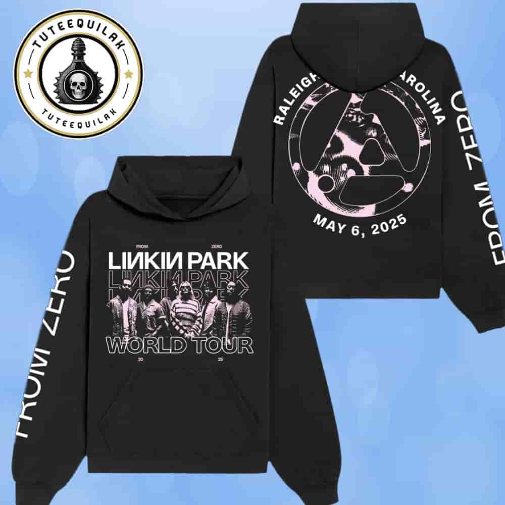 Linkin Park From Zero World Tour 2025 Venue Hoodie In Raleigh NC On May 6 At Lenovo Center Merchandise Two Sided Unisex T-Shirt Linkin Park From Zero World Tour 2025 Venue Hoodie In Raleigh NC On May 6 At Lenovo Center Merchandise Two Sided Unisex T-Shirt