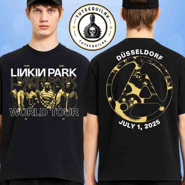 Linkin Park From Zero World Tour 2025 Venue Tee In Dusseldorf Germany At Merkur Spiel-Arena On July 1 Merchandise Two Sided T-Shirt