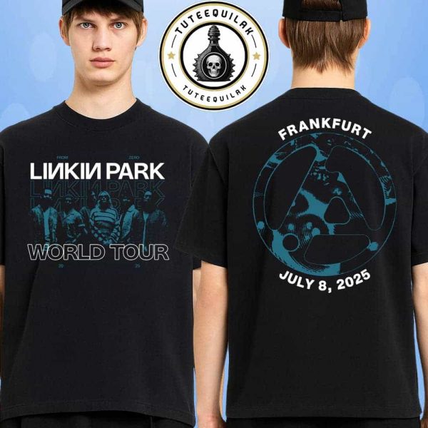 Linkin Park From Zero World Tour 2025 Venue Tee In Frankfurt Germany On July 7 At Deutsche Bank Park Merchandise Two Sided Unisex T-Shirt