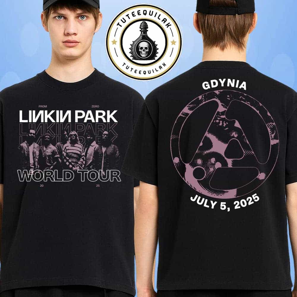 Linkin Park From Zero World Tour 2025 Venue Tee In Gdynia Poland On July 5 2025 At Open'er Festival Merchandise Two Sided Unisex T-Shirt Linkin Park From Zero World Tour 2025 Venue Tee In Gdynia Poland On July 5 2025 At Open'er Festival Merchandise Two Sided Unisex T-Shirt