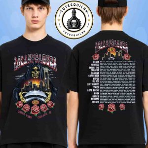Lollapalooza In Chicago At Grant Park On July 31 – Aug 3 2025 Merch Rose Reaper Lineup Two Sided T-Shirt