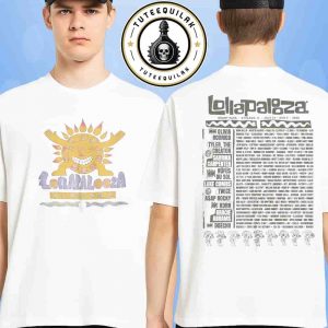 Lollapalooza In Chicago At Grant Park On July 31 – Aug 3 2025 Merch Sunburst Lineup Two Sided T-Shirt