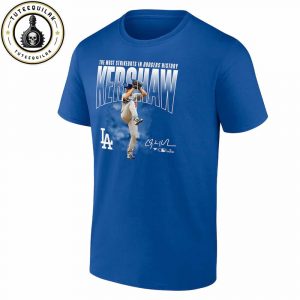 Los Angeles Dodgers The Fanatics Royal Most Strikeouts In Dodgers History Clayton Kershaw Merchandise Unisex T-Shirt