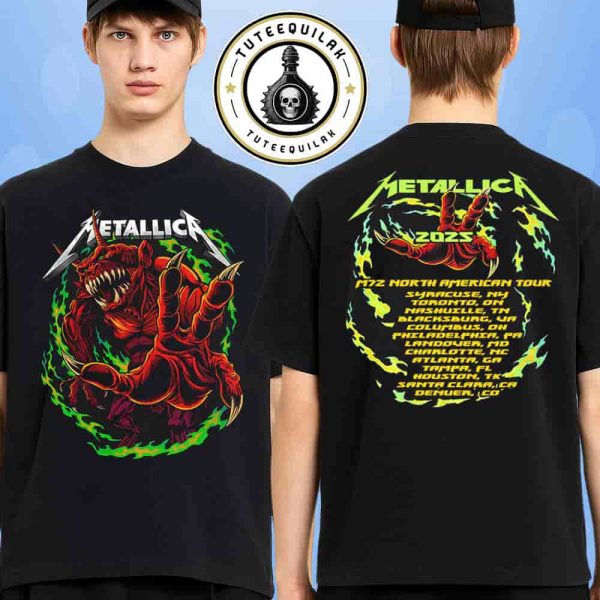 Metallica M72 North American Tour Venue Tee 2025 Monster Hand Merchandise Two Sided Unisex T-Shirt