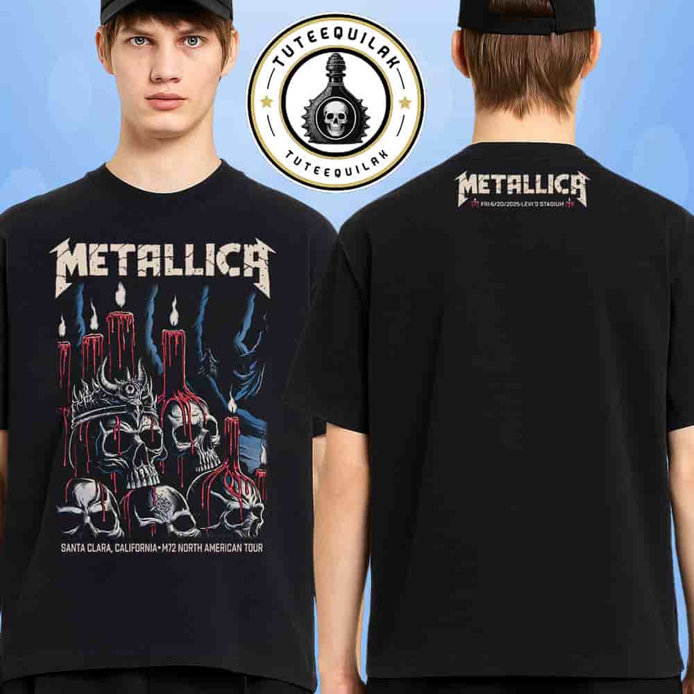 Metallica M72 Santa Clara 2025 Exclusive Tee Night 1 In California On June 20 At Levi’s Stadium Merchandise Two Sided T-Shirt Metallica M72 Santa Clara 2025 Exclusive Tee Night 1 In California On June 20 At Levi’s Stadium Merchandise Two Sided T-Shirt