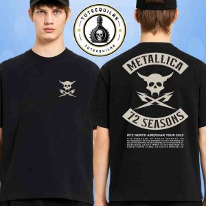 Metallica M72 Seasons North American Tour Dates List Exclusive Tee 2025 Crossed Skull Logo Merchandise Two Sided Unisex T-Shirt