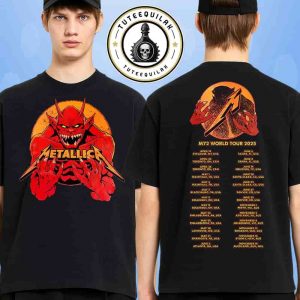 Metallica M72 World Tour Dates List 2025 Devil Graphic Design Merchandise Two Sided Unisex T-Shirt