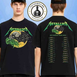 Metallica M72 World Tour Dates List 2025 Ktulu Tee Skull Bat Graphic Merchandise Two Sided Unisex T-Shirt