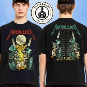 Metallica M72 World Tour Dates List 2025 Lux Aeterna Skeleton Merchandise Two Sided Unisex T-Shirt