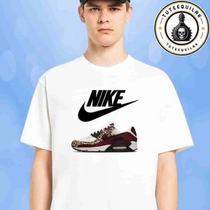 Nike Air Max 90 Leopard Burgundy Crush Sneaker T-Shirt