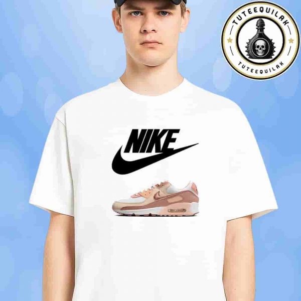 Nike Air Max 90 Next Nature Premium Washed Coral Pearl White Sneaker T-Shirt