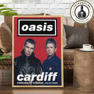 Oasis Live 25 World Tour 2025 Liam And Noel Gallagher In Cardiff On July 4 At Printcipality Stadium Home Decor Poster Canvas