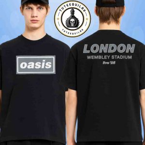 Oasis Live 25 World Tour 2025 Venue Tee In London UK On July 25 To August 3 At Wembley Stadium Merchandise Two Sided Unisex T-Shirt