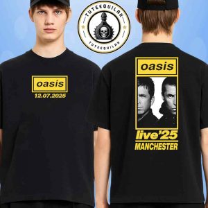 Oasis Live 25 World Tour 2025 Venue Tee In Manchester UK On July 12 At Heaton Park Merchandise Two Sided Unisex T-Shirt