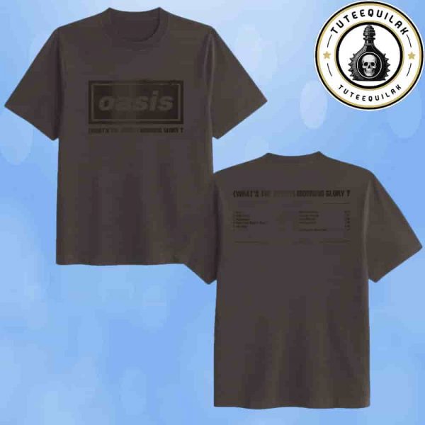 Oasis Live 25 World Tour 2025 What’s The Story Morning Glory Tracklist Album Cover Band Tee Merchandise Two Sided Unisex T-Shirt