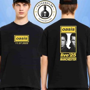 Oasis Manchester 2025 Live ’25 World Tour Venue Tee In United Kingdom At Heaton Park On July 11 2025 Merch Two Sided T-Shirt