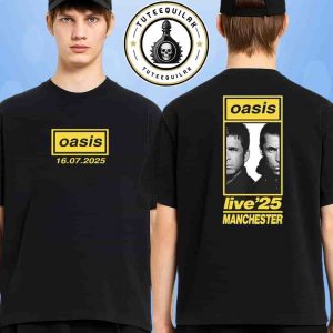 Oasis Manchester 2025 Live ’25 World Tour Venue Tee In United Kingdom At Heaton Park On July 16 2025 Merch Two Sided T-Shirt