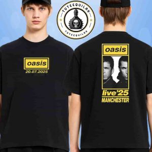 Oasis Manchester 2025 Live ’25 World Tour Venue Tee In United Kingdom At Heaton Park On July 20 2025 Merch Two Sided T-Shirt