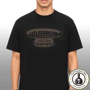 Official Led Zeppelin Merchandise Earl’s Court 75 Blimp Black T-Shirt