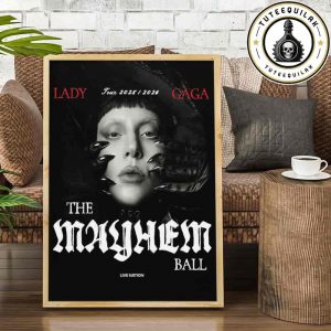 Official Poster Lady Gaga The Mayhem Ball Tour 2025-2026 Live Nation Gothic Artwork Home Decor Poster Canvas