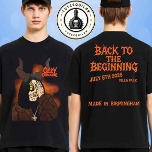 Ozzy Osbourne Back To The Beginning Concert 2025 Venue Bull Tee In Aston Birmingham On July 5 At Villa Park Merchandise Two Sided Unisex T-Shirt