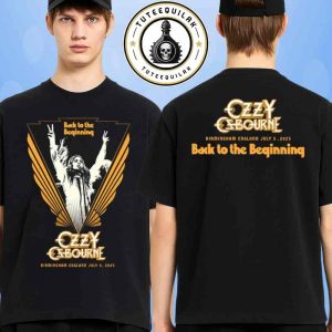 Ozzy Osbourne Back To The Beginning Concert 2025 Venue Shep Fairey Tee In Aston Birmingham On July 5 At Villa Park Merchandise Two Sided Unisex T-Shirt