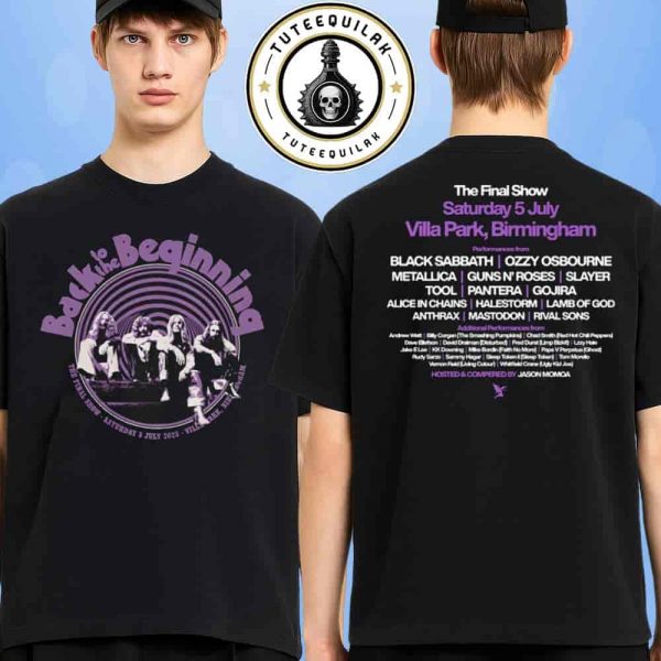 Ozzy Osbourne Back To The Beginning Concert 2025 Venue Tee Line up In Aston Birmingham On July 5 At Villa Park Merchandise Two Sided Unisex T-Shirt