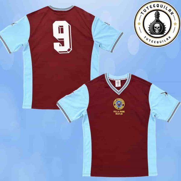 Ozzy Osbourne x Aston Villa Official Football Tee Back To The Beginning Number 9 Two Sided T-Shirt