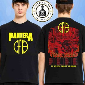 Pantera Cowboys From Hell Tour 2025 The Heaviest Tour Of The Summer Tee Official Concert Dated List Merchandise Two Sided Unisex T-Shirt