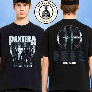Pantera Cowboys From Hell World Tour 2025 Official Band Photo CFH Concert Dated List Merchandise Two Sided Unisex T-Shirt