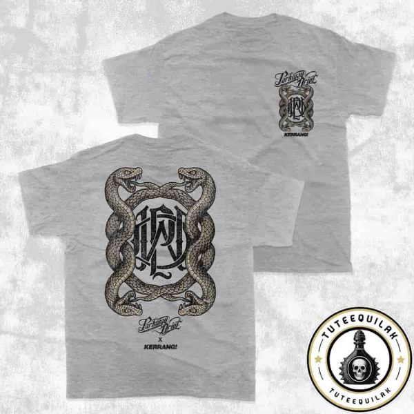 Parkway Drive x Kerrang Snake Logo Grey Graphic Band Tee Merchandise Two Sided T-Shirt
