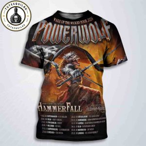 Powerwolf Wake Up The Wicked Tour Dated List 2026 All Over Print T-Shirt