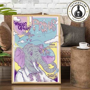 Primus Concert Poster On Ward And Up Ward In Detroit MI On July 16 2025 At Michigan Lottery Amphitheatre at Freedom Hill Home Decor Poster Canvas