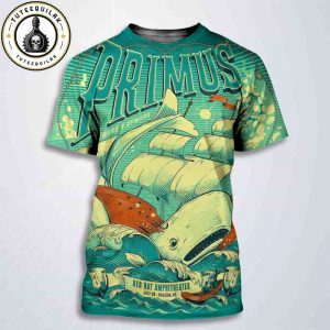 Primus Raleigh 2025 Onward And Upward Summer Tour Concert Poster At Red Hat Amphitheater On July 23 2025 All Over Print T-Shirt
