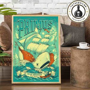 Primus Raleigh 2025 Onward And Upward Summer Tour Concert Poster At Red Hat Amphitheater On July 23 2025 Home Decor Poster Canvas