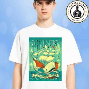 Primus Raleigh 2025 Onward And Upward Summer Tour Concert Poster At Red Hat Amphitheater On July 23 2025 Unisex T-Shirt