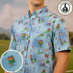 RSVLTS Happy Gilmore Happy Land Mini Golf All-Day Polo Shirt Premium Performance Polo for Golf and Movie Fans