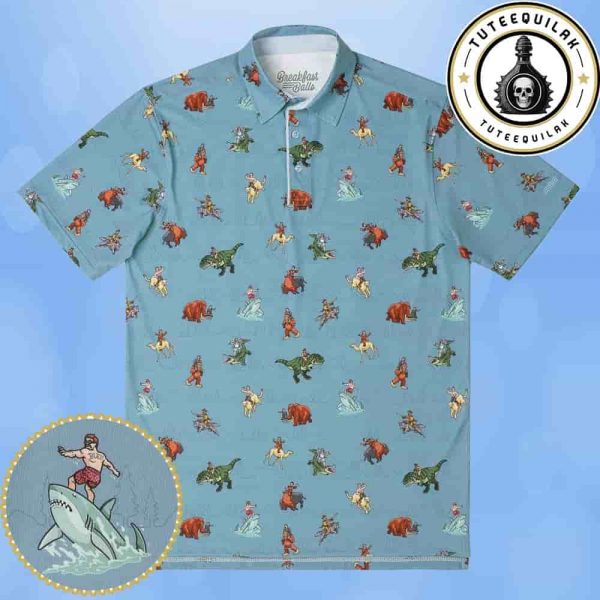 RSVLTS Summer Collections Breakfast Balls Teddy Rides Again Polo Shirt