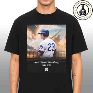 Rip MLB Ryne Runo Sandberg 1959-2025 Chicago Cubs Legend Tribute T-Shirt