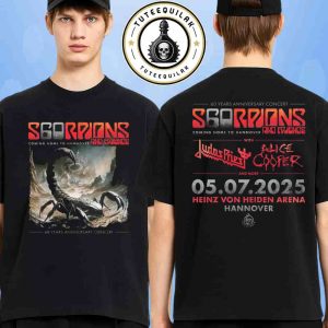 Scorpions 60 Years Anniversary Concert Coming Home To Hannover And Friend 2025 Venue Tee At Heinz Von Heiden Arena On July 5 Merchandise Two Sided Unisex T-Shirt